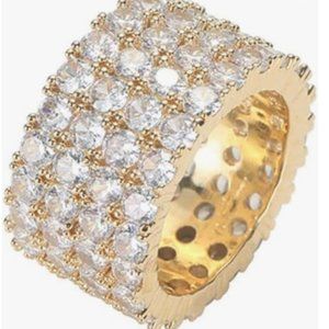 24K Gold Diamond Stackable Eternity Ring - Over 3CTW Diamond Statement Ring